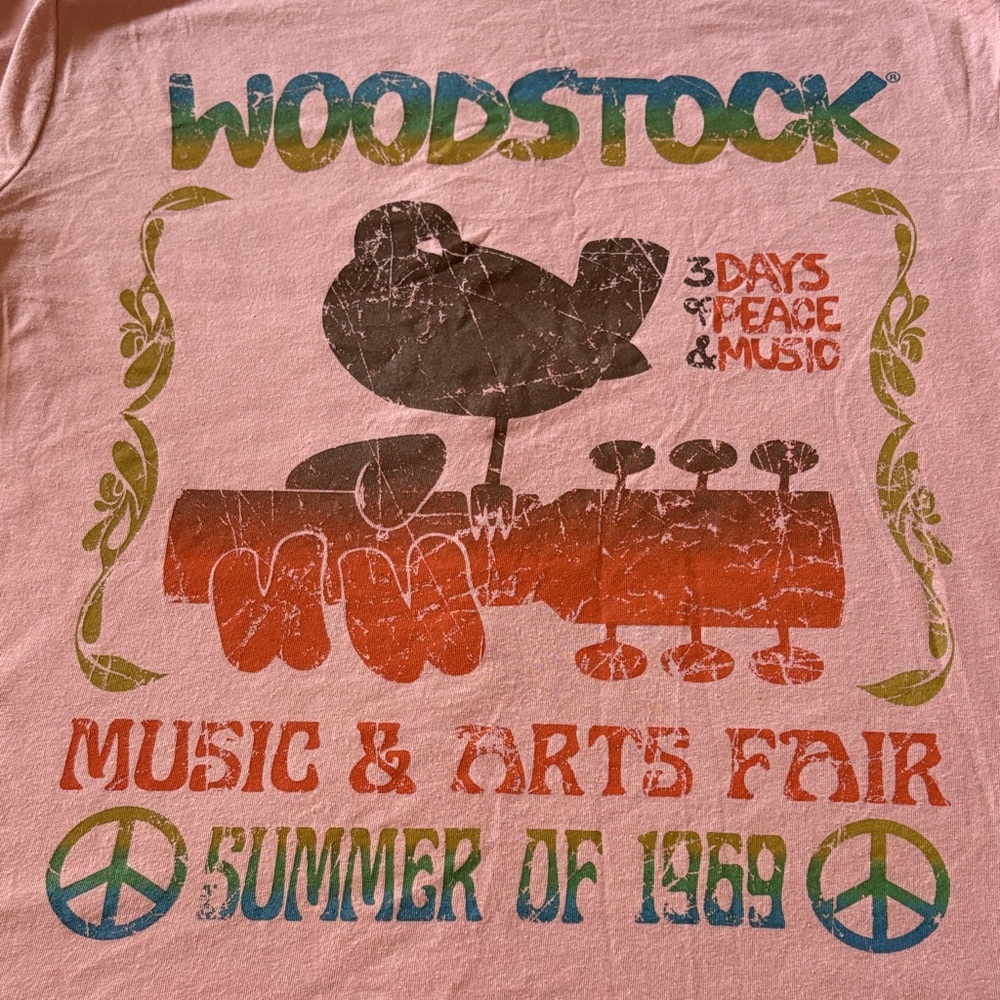 Woodstock Pink Long Sleeve Women’s Shirt - Picture 3 of 4